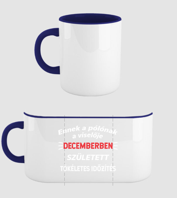 Ennek a pólónak a viselője decemberben született minta sötétkék pólón
