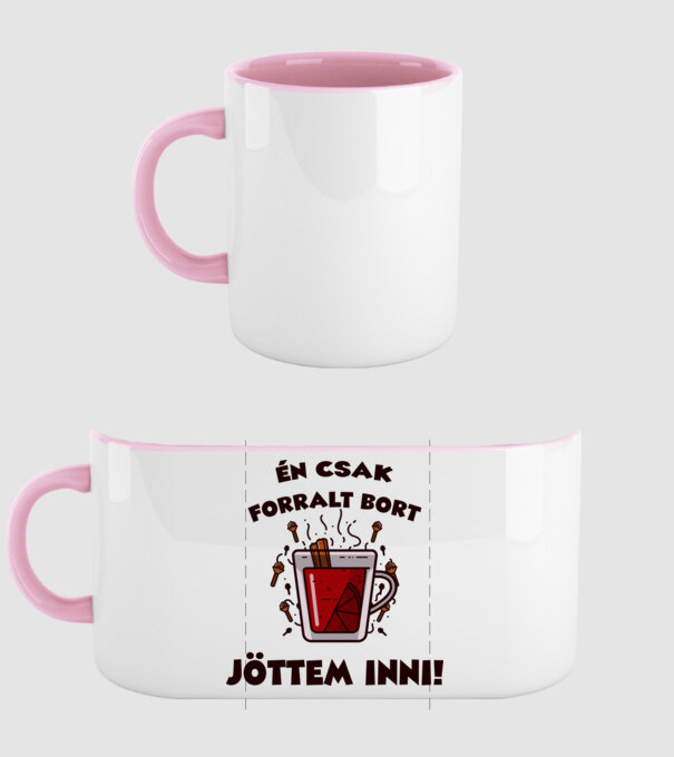 Én csak forralt bort jöttem inni minta világos rózsaszín pólón