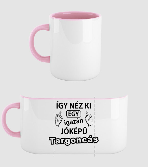 Jóképű targoncás minta világos rózsaszín pólón