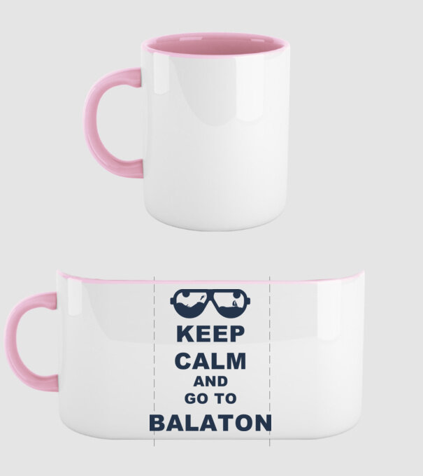 Keep calm and go to Balaton minta világos rózsaszín pólón