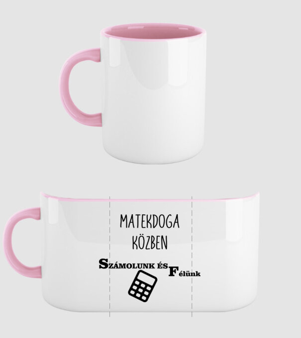 Matekdoga közben számolunk és félünk minta világos rózsaszín pólón