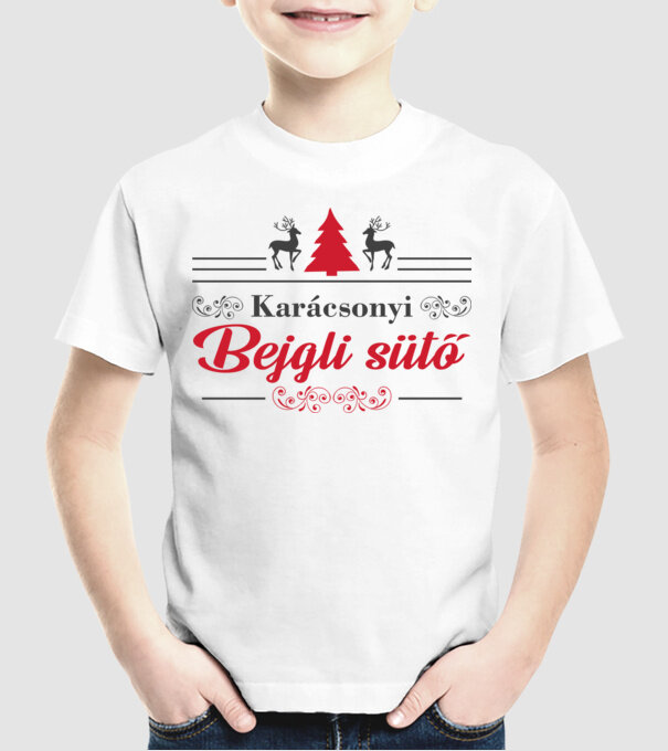 Karácsonyi bejgli sütő minta fehér pólón