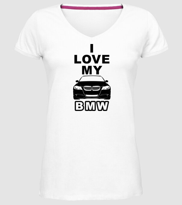 I love my BMW minta fehér pólón