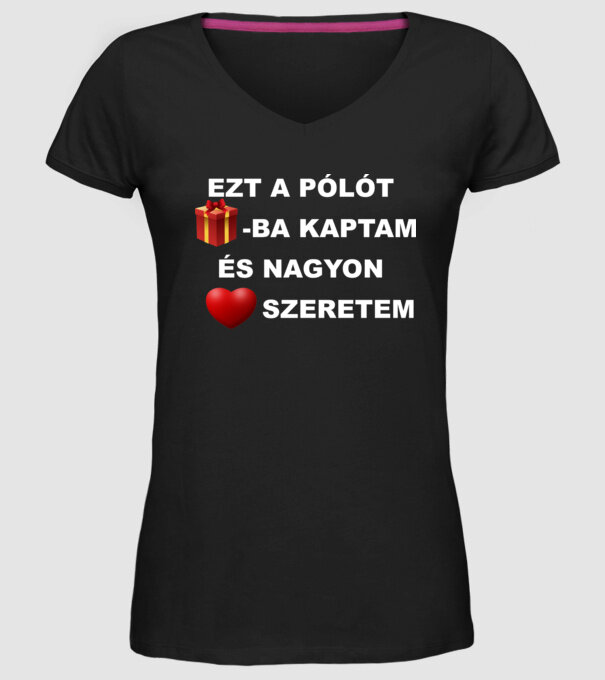 Ezt a pólót ajándékba kaptam minta fekete pólón