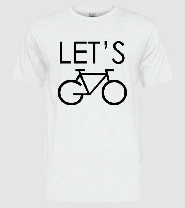Let's go bicikli minta fehér pólón