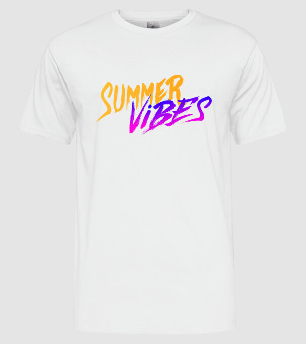 Summer Vibes minta fehér pólón