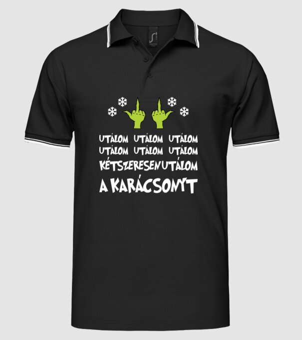 Grincs utálom a karácsonyt minta fekete pólón