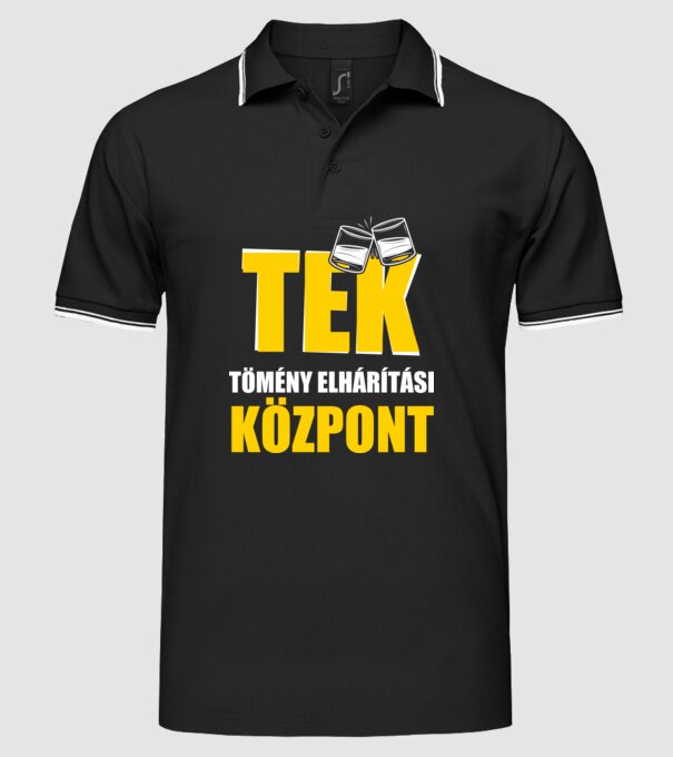 TEK Tömény elhárítási központ minta fekete pólón