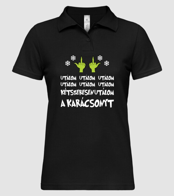Grincs utálom a karácsonyt minta fekete pólón