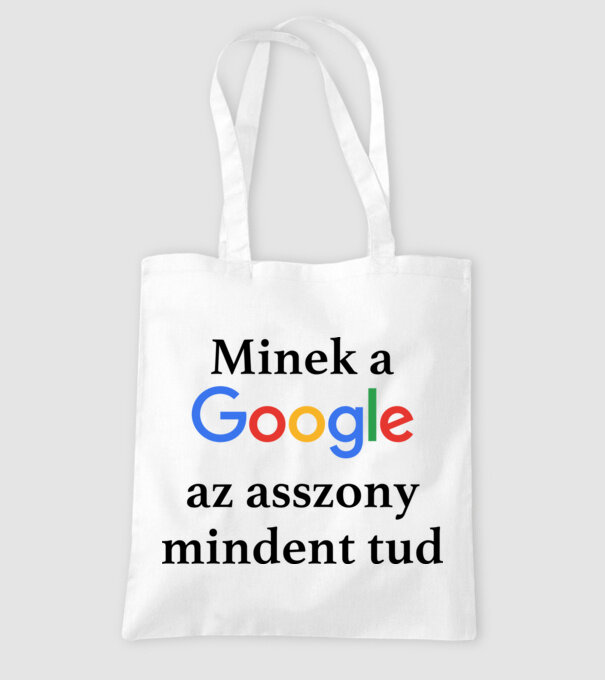 Google asszony minta fehér pólón