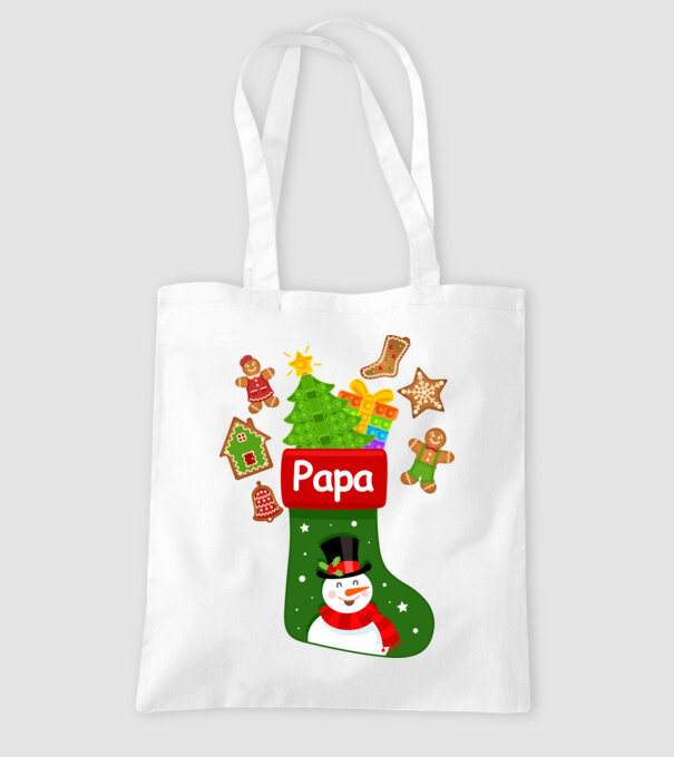 Papa zokni minta fehér pólón
