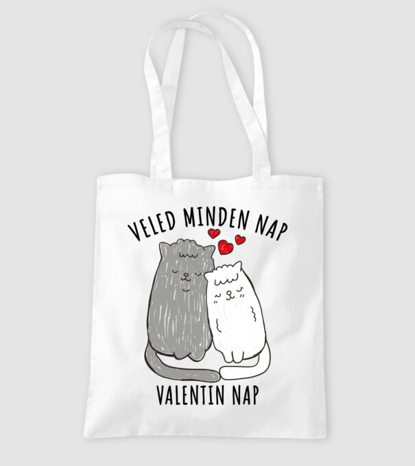 Veled minden nap valentin nap minta fehér pólón