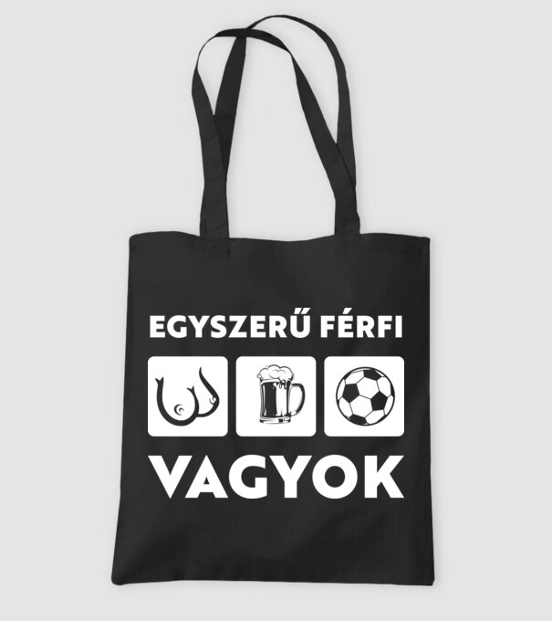 Egyszerű férfi vagyok minta fekete pólón