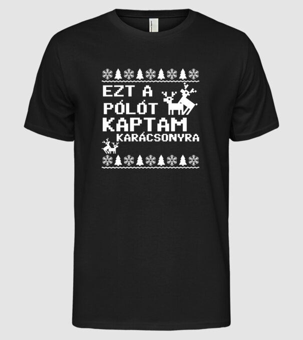 Ezt a 18+ pólót kaptam karácsonyra minta fekete pólón