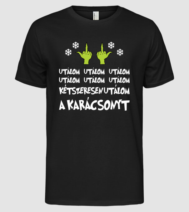 Grincs utálom a karácsonyt minta fekete pólón