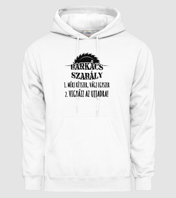Barkács szabály minta fehér pólón
