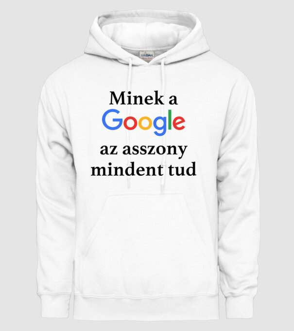 Google asszony minta fehér pólón