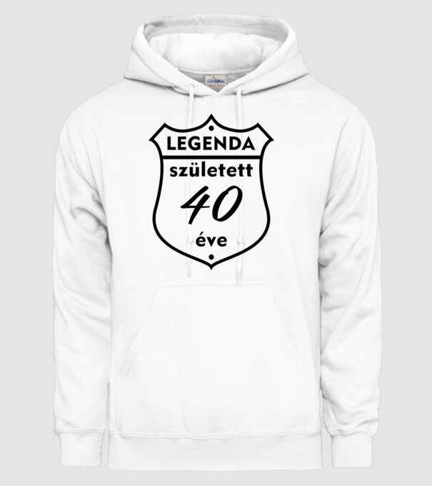 Legenda született 40 éve minta fehér pólón