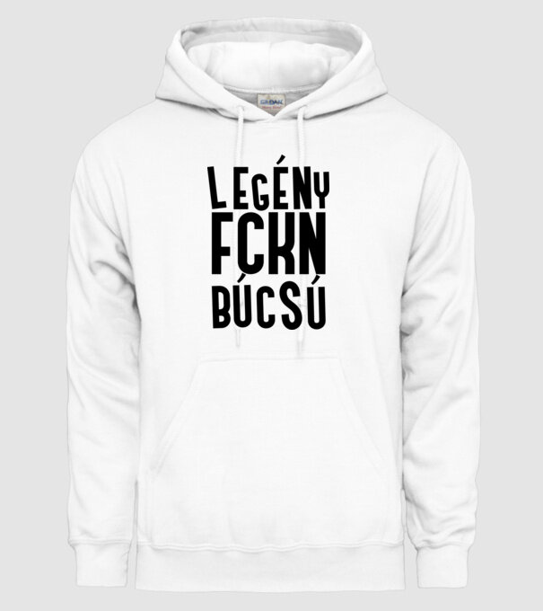 Legény fckn búcsú minta fehér pólón