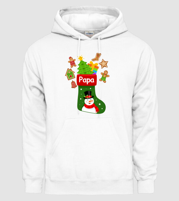 Papa zokni minta fehér pólón