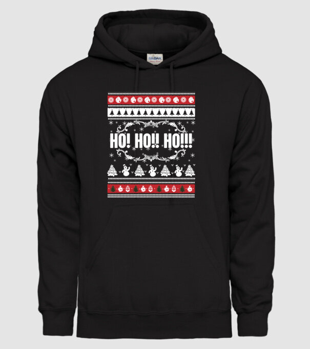 Ho ho ho karácsony minta fekete pólón
