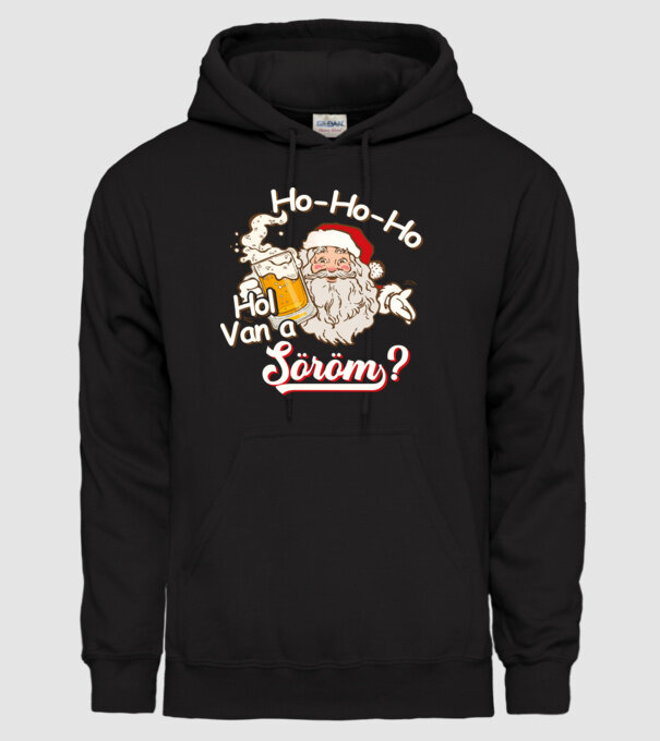Ho ho hol van a söröm minta fekete pólón