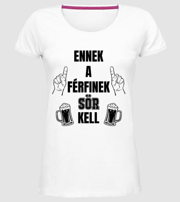 Ennek a férfinek sör kell minta fehér pólón