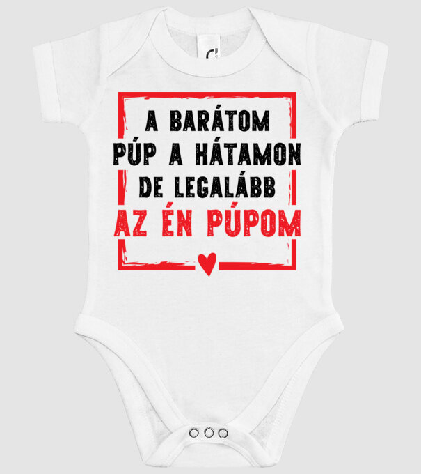 A barátom púp a hátamon minta fehér pólón