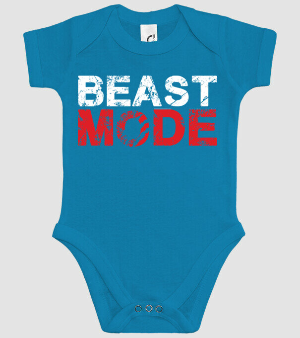 Beast Mode fekete minta türkiz pólón