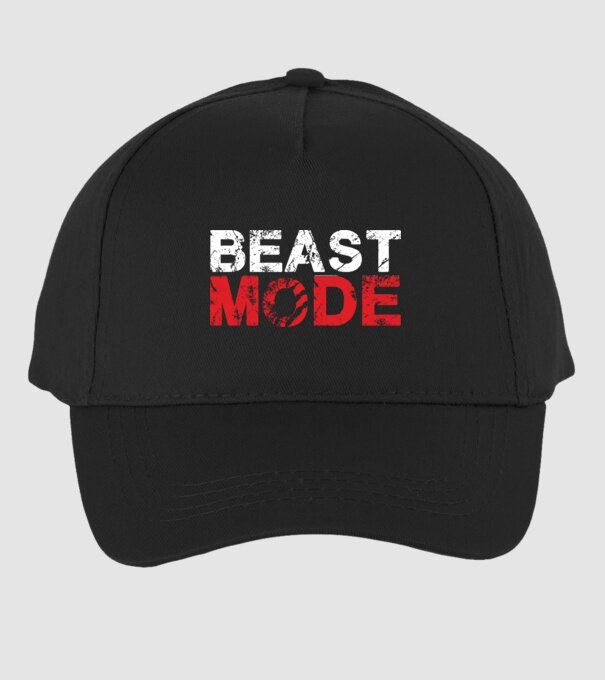 Beast Mode fekete minta fekete pólón