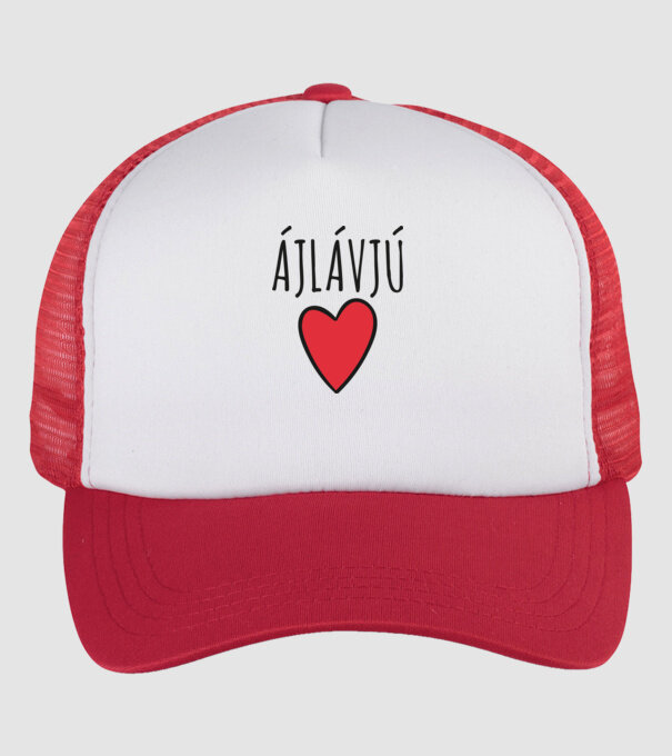Ájlávjú minta fehér/piros pólón