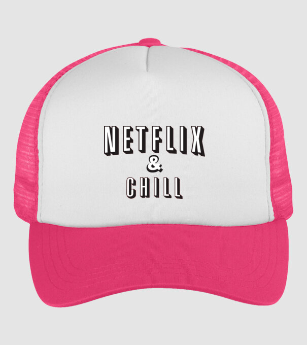 Netflix and chill minta neonpink pólón