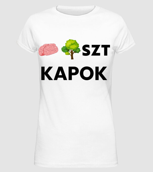 Agy-fa-szt kapok minta fehér pólón