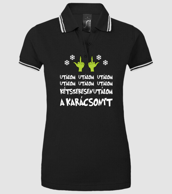 Grincs utálom a karácsonyt minta fekete pólón