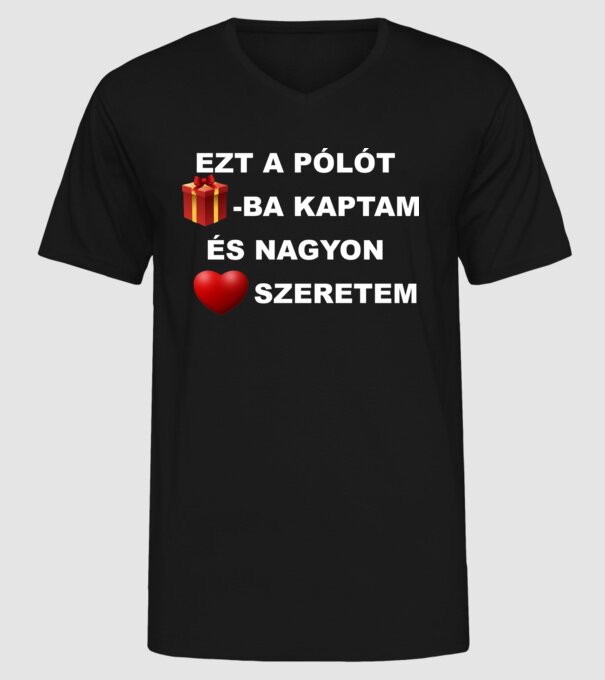 Ezt a pólót ajándékba kaptam minta fekete pólón