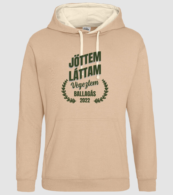 Jöttem láttam végeztem ballagás minta homokszín pólón