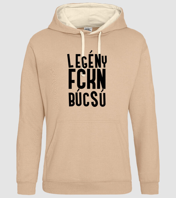 Legény fckn búcsú minta homokszín pólón