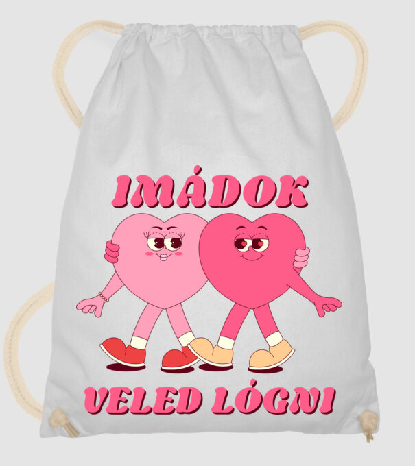 Imádok veled lógni minta fehér pólón