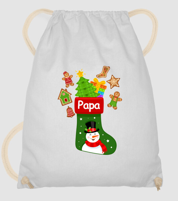 Papa zokni minta fehér pólón