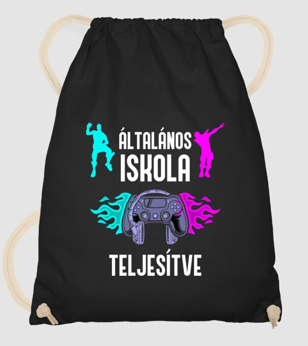 Általános iskola teljesítve fortnite minta fekete pólón