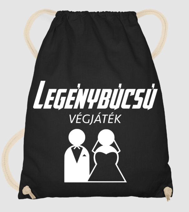 Legénybúcsú végjáték minta fekete pólón
