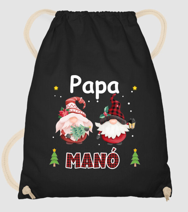 Papa manó minta fekete pólón