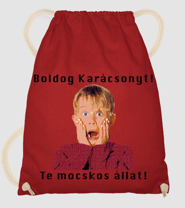 Boldog Karácsonyt! minta piros pólón