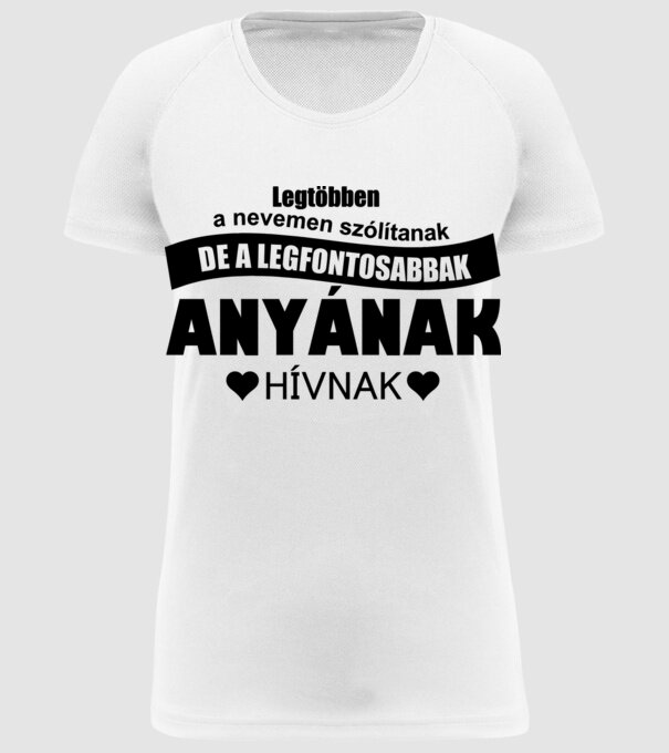 Legtöbben a nevemen szólítanak de a legfontosabbak anyának hívnak minta fehér pólón