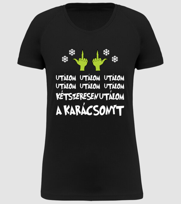 Grincs utálom a karácsonyt minta fekete pólón