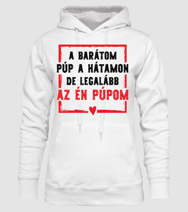 A barátom púp a hátamon minta fehér pólón