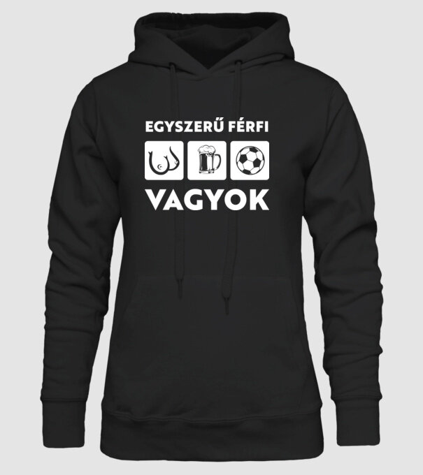 Egyszerű férfi vagyok minta fekete pólón