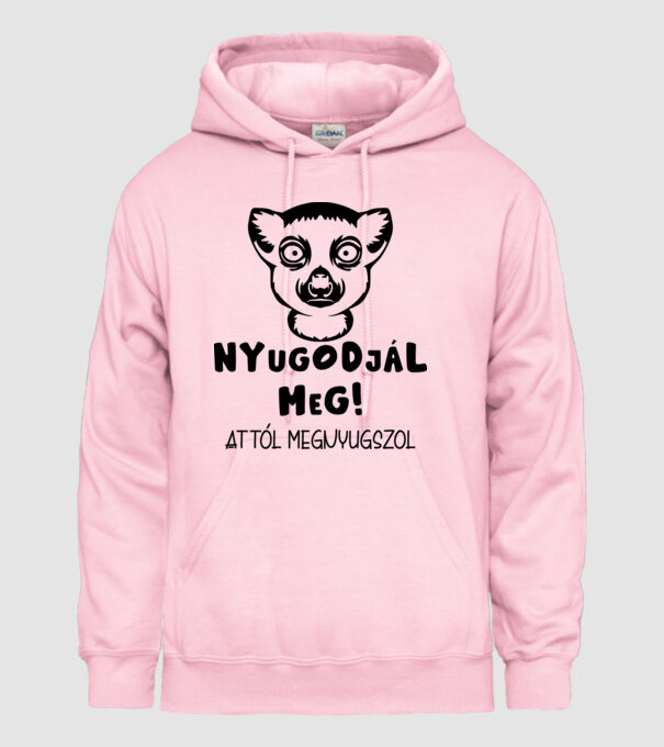 Nyugodjál meg attól megnyugszol minta világos rózsaszín pólón