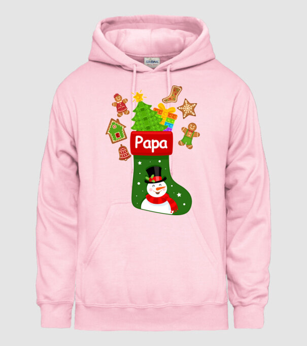 Papa zokni minta világos rózsaszín pólón