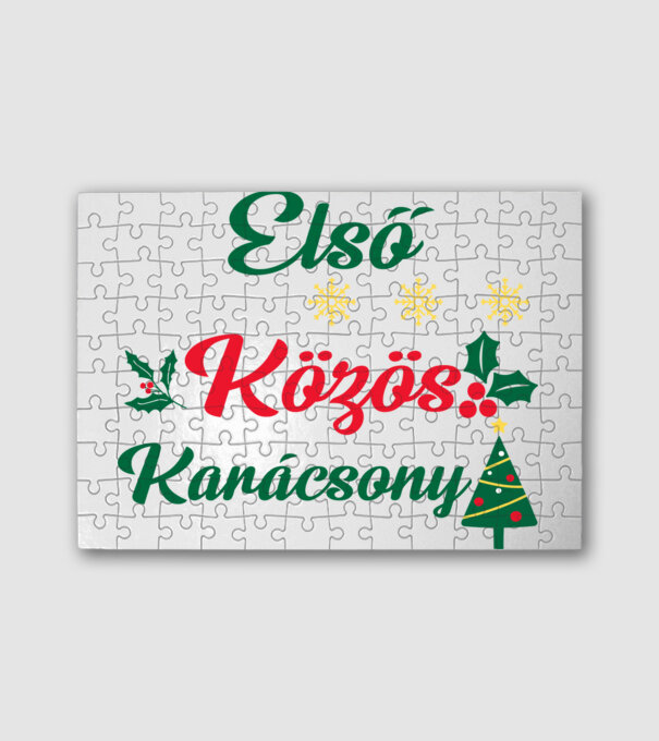 Első közös karácsony minta fehér pólón